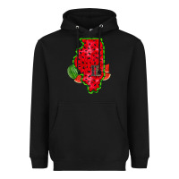 Black illinois watermelon Heavyweight Hoodie - RacoonDesign
