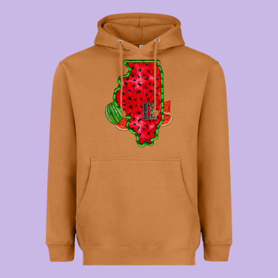 Illinois Watermelon Heavyweight Hoodie Designed By Racoondesign
