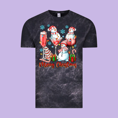 Merry Christmas Wine Glasses Vintage Tee Designed By Texasbilliewilder