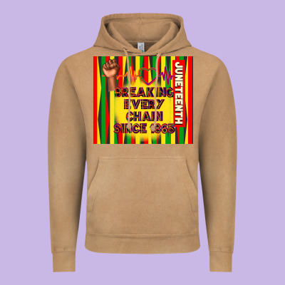 Juneteenth Breaking Every Chain Since 1865 Vintage Hoodie Designed By Tumblerdesignbyshophia