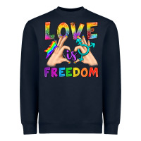 Navy Love Is Freedom Heavyweight Sweatshirt - BundleAndBundleShop
