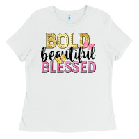 White bold beautiful blessed Ladies Tee - LillyAllenDesigns
