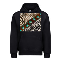Black zebra gemstone leather Urban Hoodie - BarkalooDesign