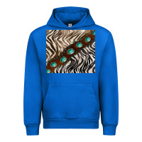 Cobalt zebra gemstone leather Urban Hoodie - BarkalooDesign