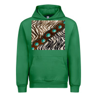 Emerald zebra gemstone leather Urban Hoodie - BarkalooDesign