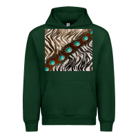 Forest Green zebra gemstone leather Urban Hoodie - BarkalooDesign