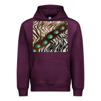 Mauve Wine zebra gemstone leather Urban Hoodie - BarkalooDesign
