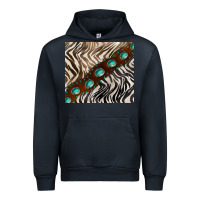 Navy zebra gemstone leather Urban Hoodie - BarkalooDesign