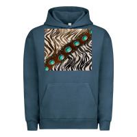 Pigment Midnight Navy zebra gemstone leather Urban Hoodie - BarkalooDesign