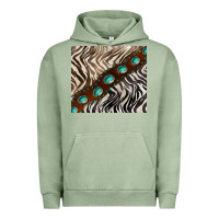 Pigment Oil Green zebra gemstone leather Urban Hoodie - BarkalooDesign
