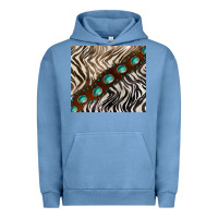 Pigment Pebble Blue zebra gemstone leather Urban Hoodie - BarkalooDesign
