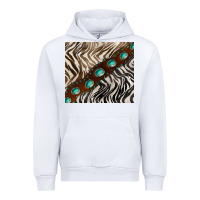 White zebra gemstone leather Urban Hoodie - BarkalooDesign