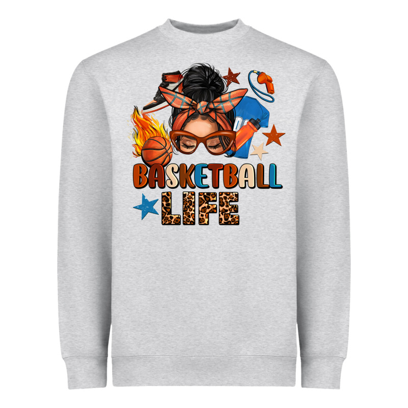 Basketball Life Messy Bun Heavyweight Sweatshirt by FaDigitalArtStudio | Teevron