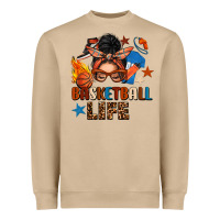 Mushroom basketball life messy bun Heavyweight Sweatshirt - FaDigitalArtStudio