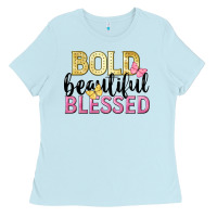 Baby Blue bold beautiful blessed Ladies Tee - LillyAllenDesigns