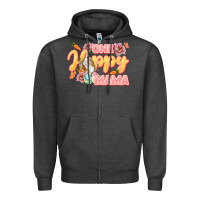 Charcoal Heather One hoppy Mama Mother's Day Zipper Hoodie - LillyAllenDesigns