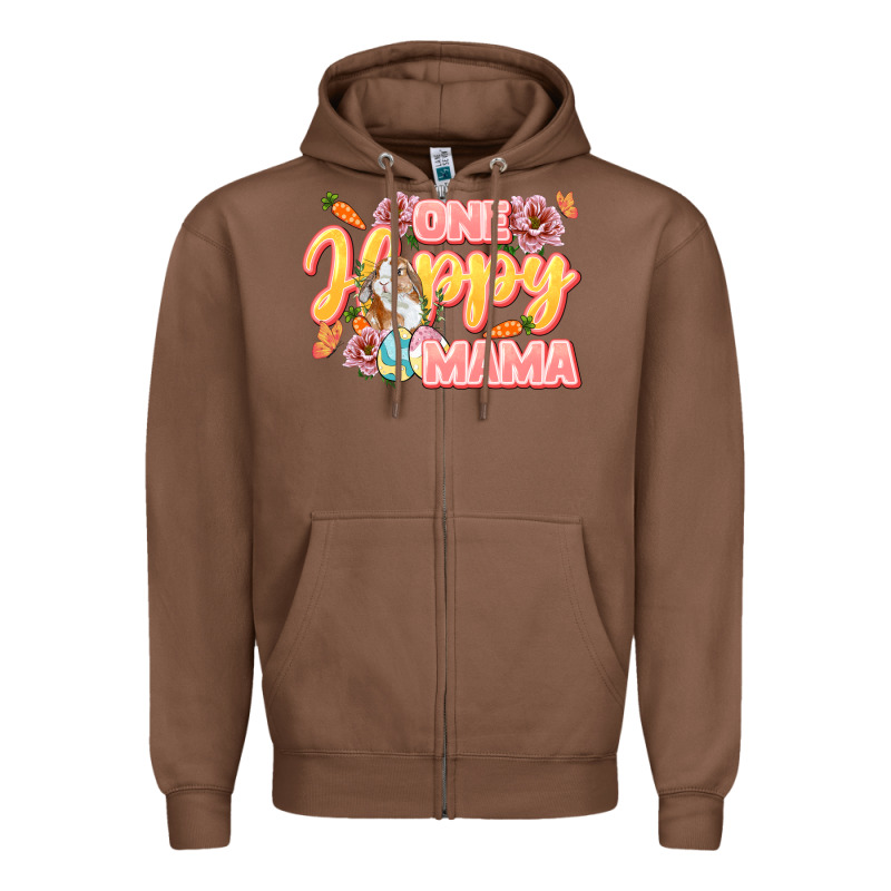 One Hoppy Mama Mother's Day Zipper Hoodie by LillyAllenDesigns | Teevron