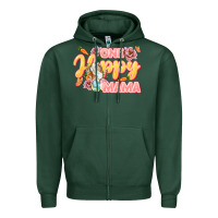 Sports Green One hoppy Mama Mother's Day Zipper Hoodie - LillyAllenDesigns