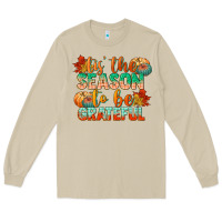 Mushroom tis the season to be grateful Long Sleeve Tee - CowGirlArtShop