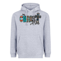 Heather Grey in christ alone Heavyweight Hoodie - RacoonDesign