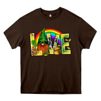 Chocolate Brown St. Patricks Love With Gnome Heavy Core Tee - BundleAndBundleShop