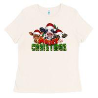 Bone Mooey Christmas Cows Ladies Tee - LillyAllenDesigns