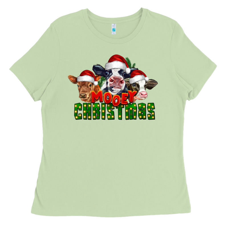 Mooey Christmas Cows Ladies Tee by LillyAllenDesigns | Teevron