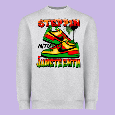 Steppin' Into Juneteenth Heavyweight Sweatshirt Designed By Fadigitalartstudio