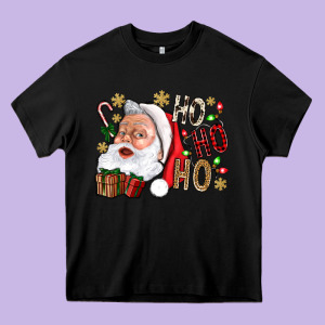 Santa Ho Ho Ho With Gift Box Heavy Core Tee Designed By Bundleandbundleshop
