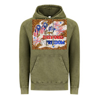 Vintage Olive flip flops fireworks & freedom 4th of july Vintage Hoodie - TumblerDesignByShophia