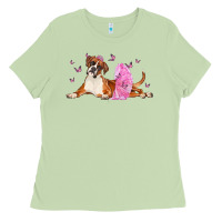 Matcha boxer dog with tutu Ladies Tee - LillyAllenDesigns
