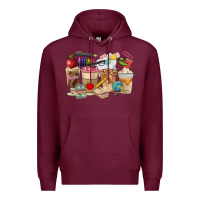 Burgundy Teacher Coffee Cups Premium Hoodie - FaDigitalArtStudio