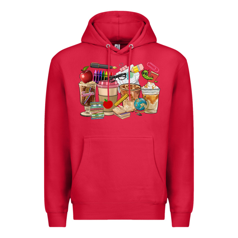 Teacher Coffee Cups Premium Hoodie by FaDigitalArtStudio | Teevron