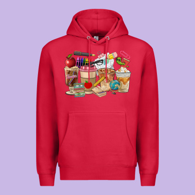 Teacher Coffee Cups Premium Hoodie Designed By Fadigitalartstudio