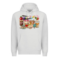 Dove Grey Teacher Coffee Cups Premium Hoodie - FaDigitalArtStudio