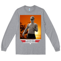 Heather Grey rooster topgun retro Long Sleeve Tee - lanVoArt