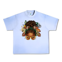 Grape Ice american football afro messy bun Urban Heavy Tee - texasbilliewilder