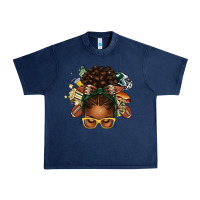 Navy american football afro messy bun Urban Heavy Tee - texasbilliewilder
