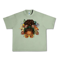 Oil Green american football afro messy bun Urban Heavy Tee - texasbilliewilder