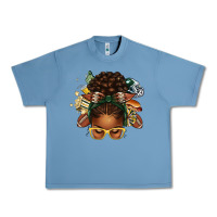 Pebble Blue american football afro messy bun Urban Heavy Tee - texasbilliewilder