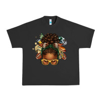Pigment Black american football afro messy bun Urban Heavy Tee - texasbilliewilder