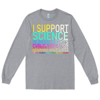 Heather Grey Hot Trend I Support Science Human Rights Public Education Long Sleeve Tee - lanVoArt