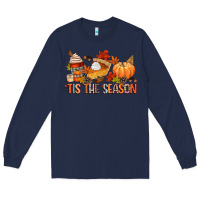 Navy tis the season Long Sleeve Tee - CowGirlArtShop