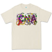 Bone CNA Certified Nursing Assistant Mardi Gras Premium Tee - LillyAllenDesigns