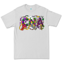 Dove Grey CNA Certified Nursing Assistant Mardi Gras Premium Tee - LillyAllenDesigns