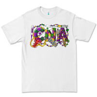 White CNA Certified Nursing Assistant Mardi Gras Premium Tee - LillyAllenDesigns