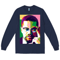 Navy malcolm x Long Sleeve Tee - lanVoArt