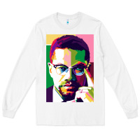 White malcolm x Long Sleeve Tee - lanVoArt