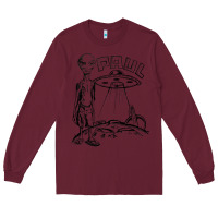Burgundy the alien paul Long Sleeve Tee - lanVoArt