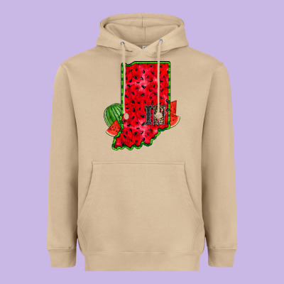 Indiana Watermelon Heavyweight Hoodie Designed By Racoondesign